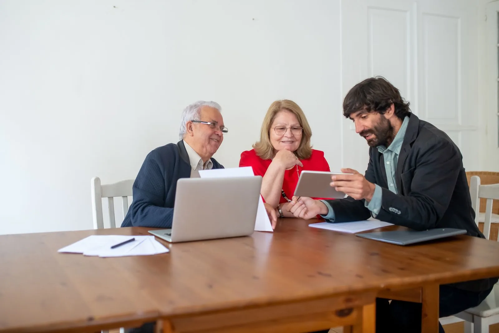 Business professional managing contracts